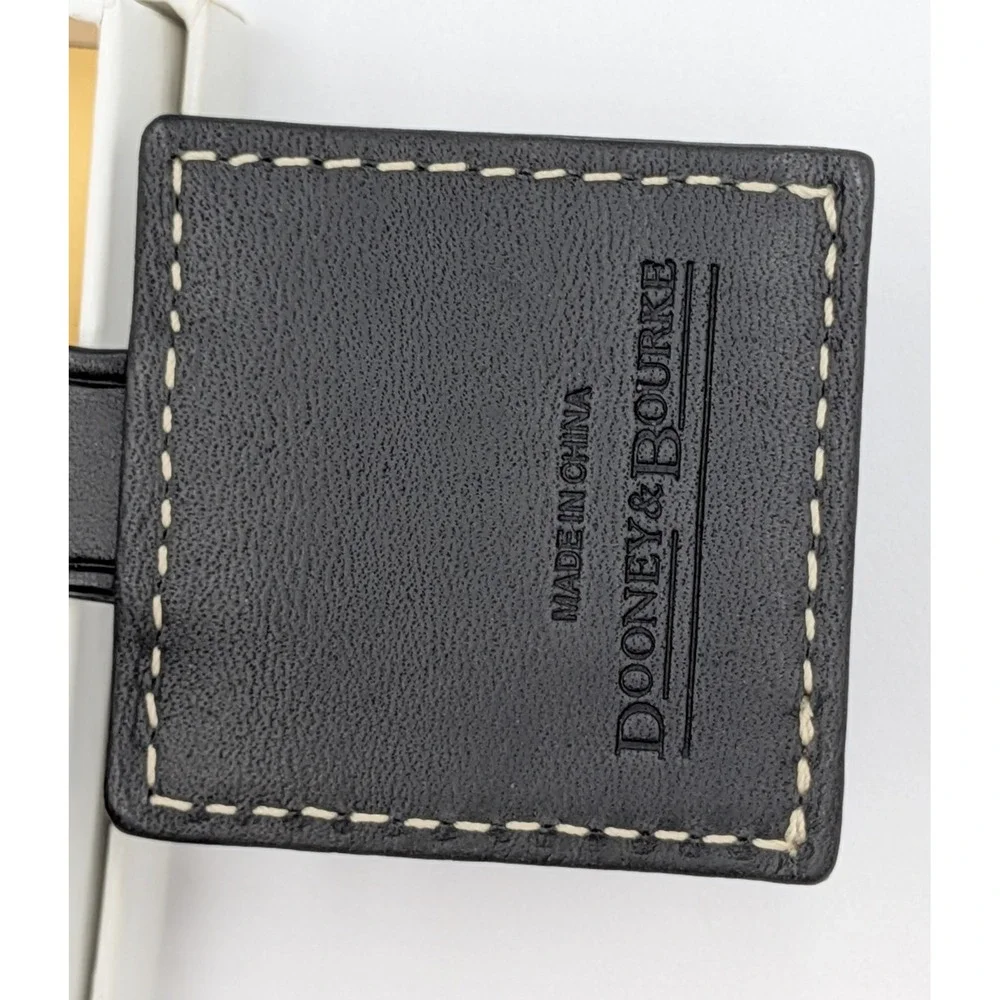 Dooney & Bourke Keychain Black Monogram Signature Leather Square Fob New In Box